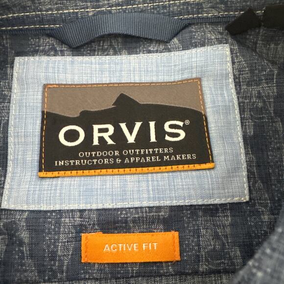 Orvis Active Fit Button Down Shirt Collared Short Sleeve Mens All Over Print XXL - Picture 4 of 10
